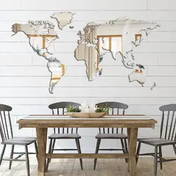 MAP OF THE WORLD - MIRROR WALL DECORATION