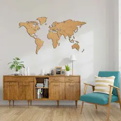 World map - HAVANA MDF wood wall decoration