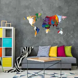 World Map - Special Edition - Abstract Colors - Mdf wooden wall decoration