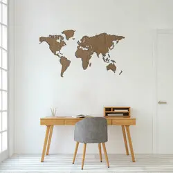 World map - MDF OAK wood wall decoration