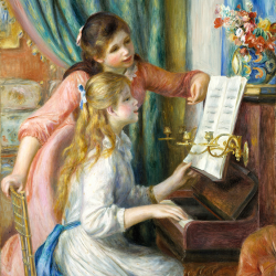 Due giovani ragazze al pianoforte