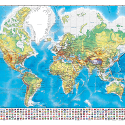 Mappa del mondo con bandiere