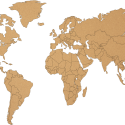 Mappa del mondo - decorazione da parete in legno MDF AVANA