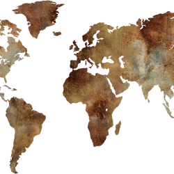 Mappa del mondo - Edizione speciale - Industrial effetto ruggine - decorazione da parete in legno Mdf