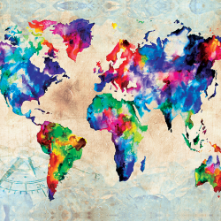 Mappa del mondo a colori