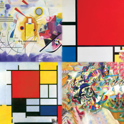 Vassily Kandinsky 29,7X29,7-4 pz. Legno MDF Raccolta 1 4 Multi Pannello Art Board Giallobus Le opere più Belle di Kandinsky 