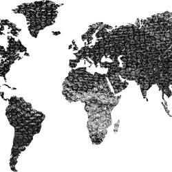 Mappa del mondo - Industrial - Bubble pop - decorazione da parete in legno Mdf