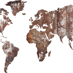 Mappa del mondo - Industrial - Metal Grunge - decorazione da parete in legno Mdf