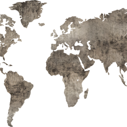 Mappa del mondo - Industrial - Cemento - decorazione da parete in legno Mdf