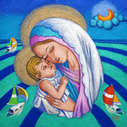 Capezzale Moderno - Madonna con Bambino sul mare