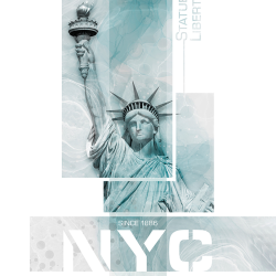 191 - Città - Poster NYC Statue of Liberty turquoise