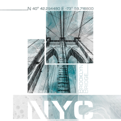 194 - Città - Poster NYC Brooklyn Bridge Details turquoise