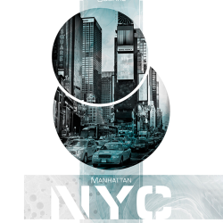Città - Poster Art Coordinates - NYC Times Square turquoise marble
