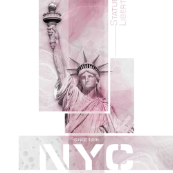 352 - Città - Poster - NYC Statue of Liberty Pink