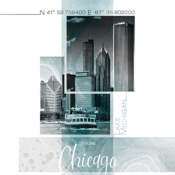 357 - Città - Poster - Chicago - Turquoise