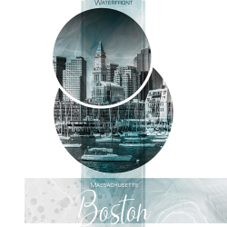 360 - Città - Poster - Boston - Turquoise