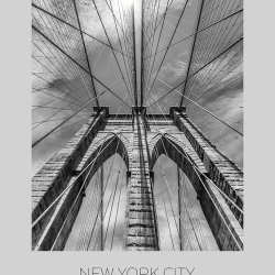 Città - Postcard - NYC Brooklyn Bridge detail