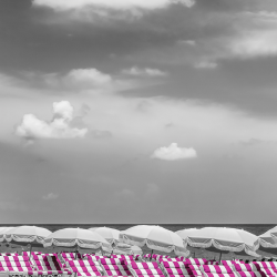 67 - Idyllic beach scene pink color pop