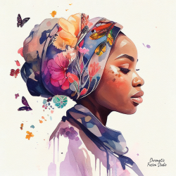 43 - Floral muslim african woman
