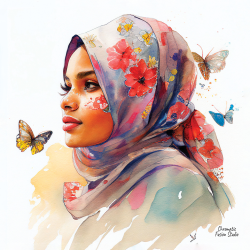 47 - Floral muslim arabian woman