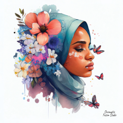 49 - Floral muslim arabian woman