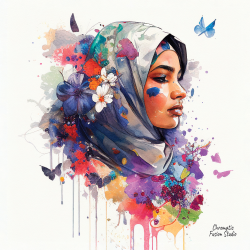 51 - Floral muslim arabian woman