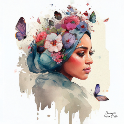55 - Floral muslim woman