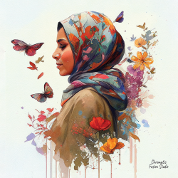 56 - Floral muslim woman