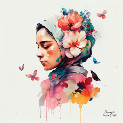 57 - Floral muslim woman